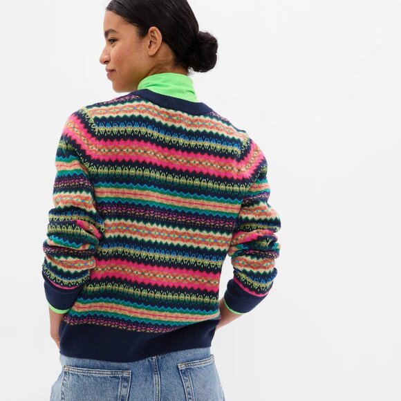 Fair Isle Striped Women's Sweater - Picture 2 of 15